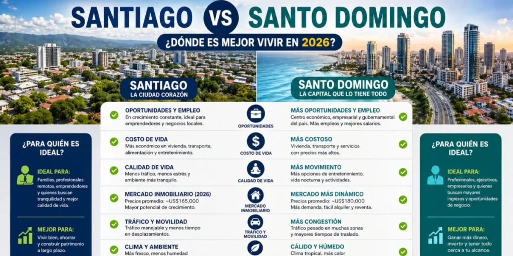 Santiago vs Santo Domingo donde es mejor vivir en 2026